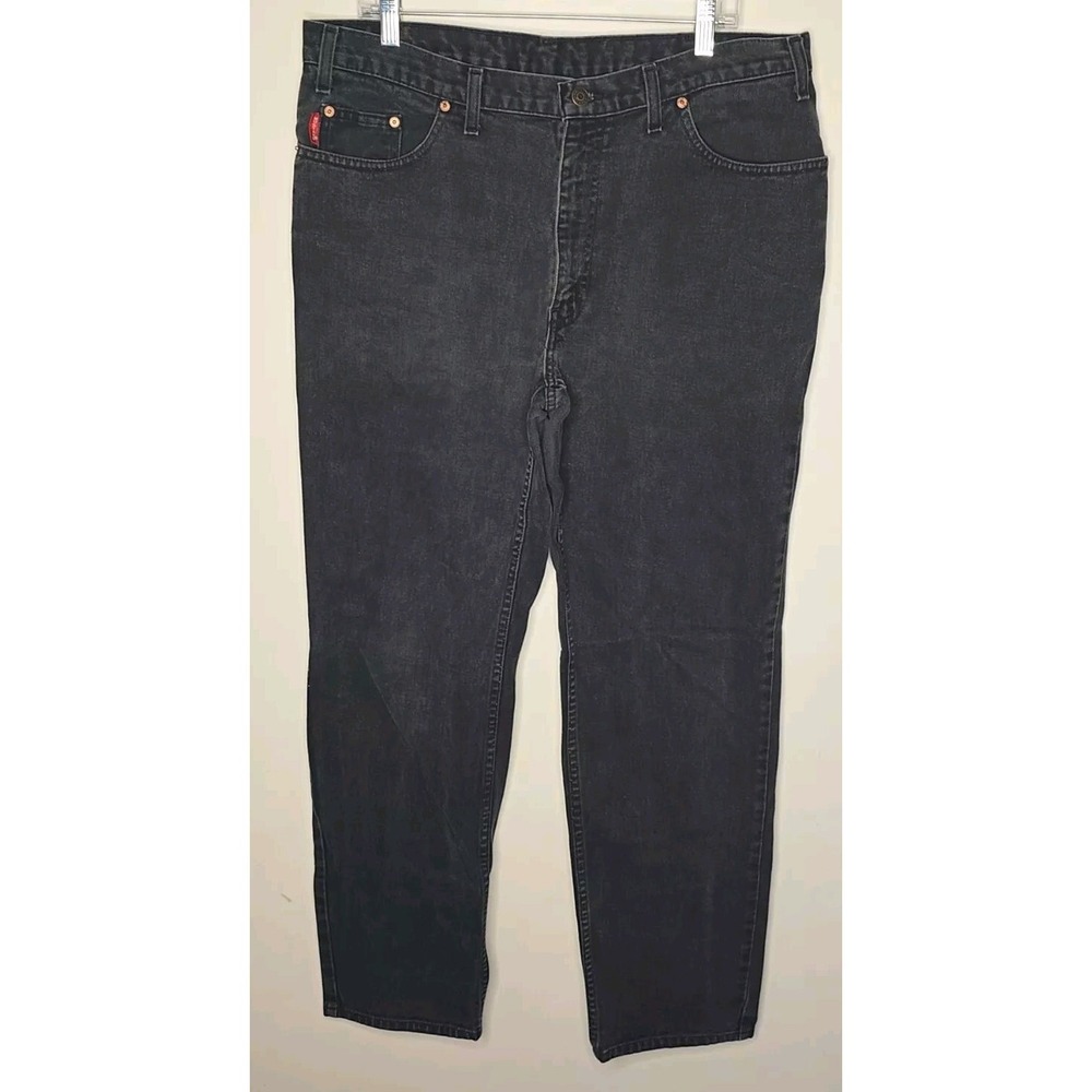 VTG Mustang Jeans Mens 36x32 Black Straight Mid Rise 100% Cotton‎ Denim 5 Pocket
